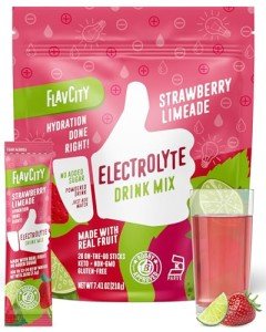 FlavCity Strawberry Limeade Electrolyte Drink Mix Sticks
