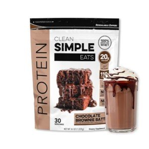 Chocolate Brownie Batter Whey Protein Powder, 20g Protein by Clean Simple Eats