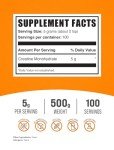 BulkSupplements Creatine Monohydrate Powder - Unflavored 500g