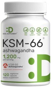 KSM 66 Ashwagandha 1,200mg with Black Pepper Capsules