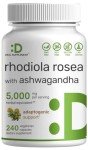 Rhodiola Rosea & Ashwagandha Adaptogenic 240 Veggie Capsules