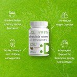 Rhodiola Rosea & Ashwagandha Adaptogenic 240 Veggie Capsules