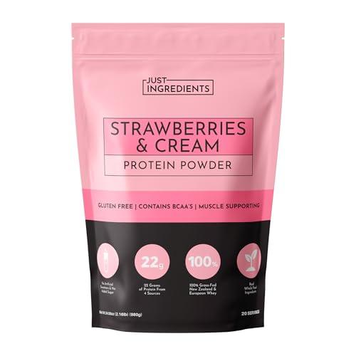 Just Ingredients - Strawberries & Cream Whey Protein Powder 34.56 oz
