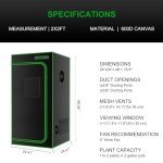 2x2 hydroponic grow tent with observation window