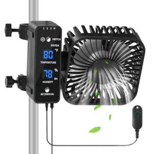 Hydroponic Grow Tent Fan with Humidity Meter
