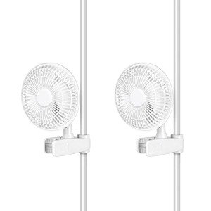 6-Inch Adjustable Clip Fan for Hydroponics - 2 Pack