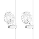 6-Inch Adjustable Clip Fan for Hydroponics - 2 Pack