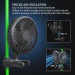 6" Hydroponic Clip Fan with 10 Speed Settings