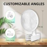 6-Inch Adjustable Clip Fan for Hydroponics - 2 Pack