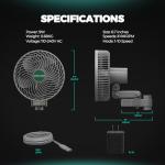MARS HYDRO M6 Oscillating Clip Fan with WiFi Control