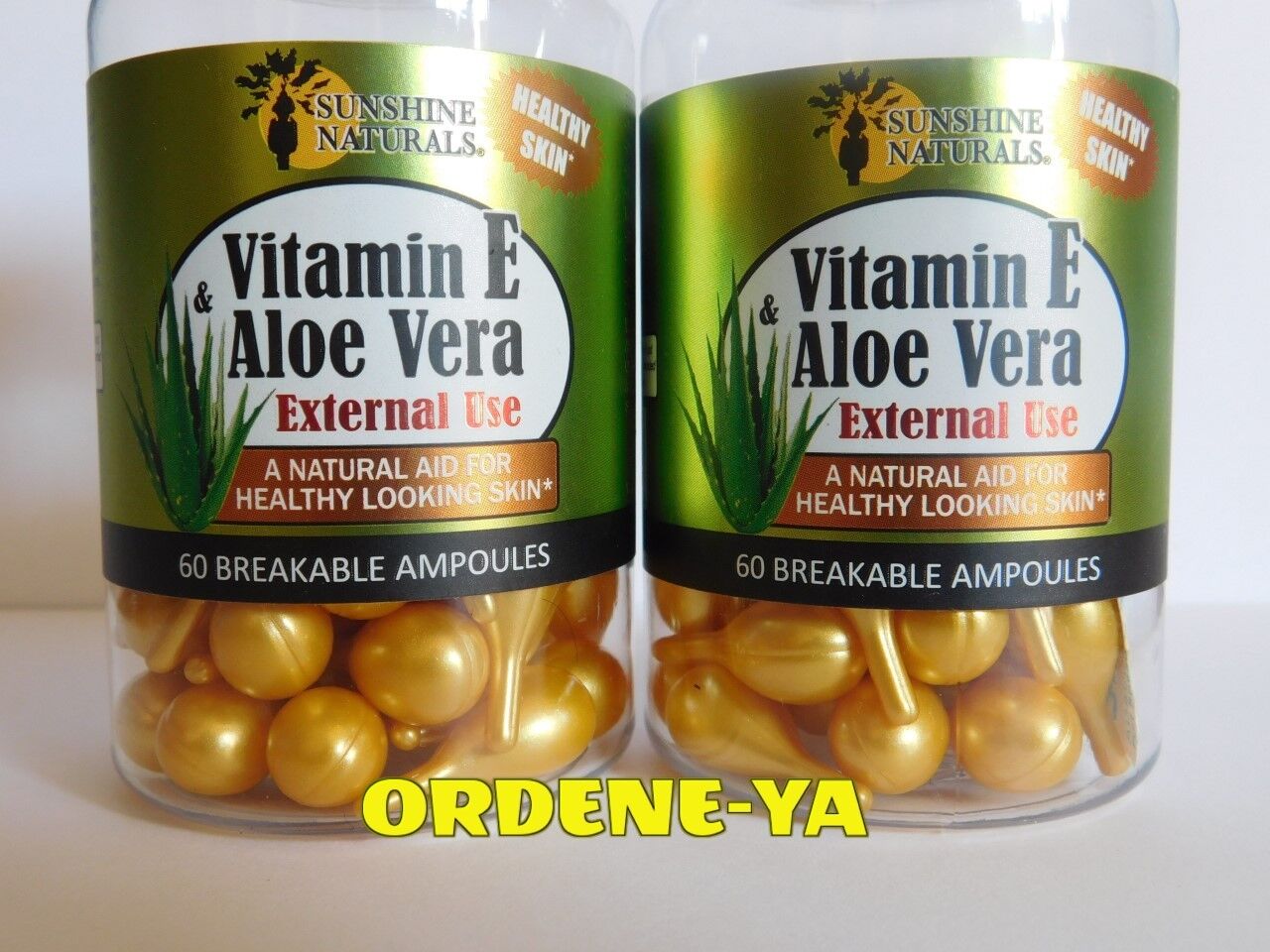 60 Sunshine Naturals Vitamin E & Aloe Vera Ampoules