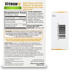 High-Potency Vitron-C Iron Supplement, 60 Count