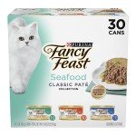 Purina Fancy Feast Seafood Classic Pate Collection Grain Free Wet Cat Food Variety Pack - (Pack of 30) 3 oz. Cans