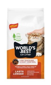 WORLD'S BEST CAT LITTER Low Tracking & Dust Control Multiple Cat Unscented 15-Pounds - Natural Ingredients, Quick Clumping, Flushable & Made in USA - Long-Lasting Odor Control & Easy Scooping