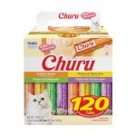 INABA Churu Cat Treats, Lickable, Squeezable Creamy Purée with Vitamin E, 0.5 Ounces per Tube, 120 Tubes Total, Chicken Variety