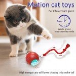 Giociv Interactive Cat Toys Ball for Indoor Cats Fast Rolling on Carpet, Chirping & Motion Activate Cat Toys (Red)