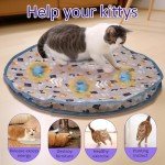 Giociv Interactive Cat Toys Ball Fast Rolling in Pouch, Motion Activate Chirping Cat Toy Hide and Seek Mouse Catching Game (Blue)