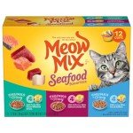 Meow Mix Seafood Favorites Chunks in Gravy Wet Cat Food Variety Pack, 2.75 Ounce (Pack of 12)