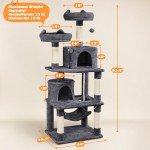 Yaheetech 62.2inches Cat Tree Cat Tower Cat Condo with Platform & Hammock, Scratching Posts for Kittens Pet Play House with Plush Perch for Indoor Activity Relaxing
