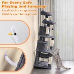 Yaheetech 62.2inches Cat Tree Cat Tower Cat Condo with Platform & Hammock, Scratching Posts for Kittens Pet Play House with Plush Perch for Indoor Activity Relaxing