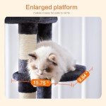 Heybly Cat Tree for Large Cats 20 lbs Heavy Duty,60 inches XXL Cat Tower for Indoor Cats,Multi-Level Cat Furniture Condo for Cats with Big Padded Plush Perch,Cozy Basket HCT050G