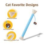 CATSFALO Catnip Toys, 7.78inch Catnip Toys Chew Rope, Sisal Rope Cat Toys for Teeth Cleaning, Indoor Interactive Cat Teasing Toy, Soothing Rope Cat Toys for Kitten, 4 Packs