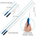 JIARON Cat Toys Feather Toy, 2PCS Retractable Wand and 10PCS Replacement Teaser with Bell Refills, Interactive Catcher and Funny Exercise for Kitten.