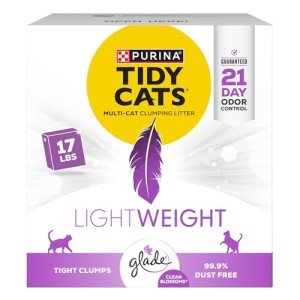 Purina Tidy Cats Low Dust, Multi Cat, Clumping Cat Litter, LightWeight Glade Clean Blossoms - 17 lb. Box