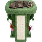 TWDEPART Cactus Cat Tree Tower with Cat Scratching Post for Indoor Cats,Activity Centre Climbing Tree Cat Furniture with Playful Toy Balls,Green
