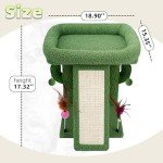 TWDEPART Cactus Cat Tree Tower with Cat Scratching Post for Indoor Cats,Activity Centre Climbing Tree Cat Furniture with Playful Toy Balls,Green