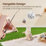 Potaroma Flapping Owl Cat Toys (No Flying), Lifelike Bird Chirp, Rechargeable Touch Activated Kitten Toy, Interactive Catnip Kicker Exercise Toys 4.0" for All Breeds