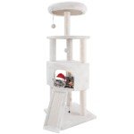 HUITREE 45in Cat Tree Tower with Big Cat Condo for Indoor Cats,Cat Tower Activity Center Cat Furniture with Scratching Post and Hanging Bed,Beige …