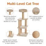 Amazon Basics - Cat Tree Indoor Climbing Activity Tower with Scratching Posts, multi-level, Large, 17.7" x 45.9", Beige