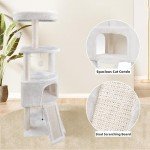 HUITREE 45in Cat Tree Tower with Big Cat Condo for Indoor Cats,Cat Tower Activity Center Cat Furniture with Scratching Post and Hanging Bed,Beige …