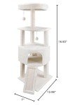 HUITREE 45in Cat Tree Tower with Big Cat Condo for Indoor Cats,Cat Tower Activity Center Cat Furniture with Scratching Post and Hanging Bed,Beige …