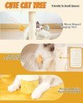 Happi N Pets Cloud Cat Scratching Post with Bed, Cat Tree Tower for Indoor Cats, Natural Sisal Cat Scratcher with Soft Perch for Kitten & Adult Cats, Small Cat Tower with Toys, Cat Activity Tree