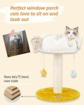 Happi N Pets Cloud Cat Scratching Post with Bed, Cat Tree Tower for Indoor Cats, Natural Sisal Cat Scratcher with Soft Perch for Kitten & Adult Cats, Small Cat Tower with Toys, Cat Activity Tree