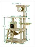 Go Pet Club Classic Cat Tree, Faux Fur Finish, Sisal Rope Scratcher, 62"H, Beige