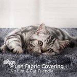 Yaheetech 79in Multi-Level Cat Trees Indoor Cat Tower with Sisal-Covered Scratching Posts, Plush Perches and Condo for Kittens, Cats and Pets - Dark Gray and White