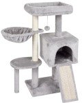 FISH&NAP Cute Cat Tree Kitten Cat Tower for Indoor Cat Condo Sisal Scratching Posts with Jump Platform Cat Furniture Activity Center Play House Grey