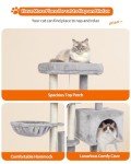 FISH&NAP Cute Cat Tree Kitten Cat Tower for Indoor Cat Condo Sisal Scratching Posts with Jump Platform Cat Furniture Activity Center Play House Grey
