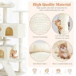 Sweetcrispy 54-Inch Cat Tree Tower – Multi-Level Cat Tower with Sisal Scratching Post, Perfect Cat Gift, Indoor Cat Tree with Condo, Climbing Ladder, Plush Toy, and More Cat Stuff，Beige