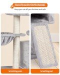 FISH&NAP Cute Cat Tree Kitten Cat Tower for Indoor Cat Condo Sisal Scratching Posts with Jump Platform Cat Furniture Activity Center Play House Grey