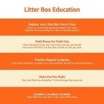 Amazon Basics Large Cat Litter Box with High Sides, Open Top, Includes Scoop, 19 x 15 x 11.75 inches, Grey/Beige