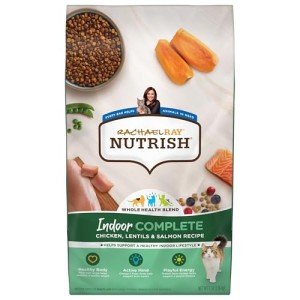 Nutrish Rachael Ray Indoor Complete Premium Natural Dry Cat Food, Chicken with Lentils & Salmon Recipe, 3 Pounds