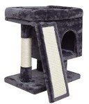 SYANDLVY Small Cat Tree for Indoor Cats Large Adult, Cat Tower with Scratching Post, Modern Cat House with Padded Perch, Kittens Condo with Board, Cat Cave (Smoky Grey)