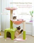 MUTTROS Flower Cat Tree with Large Metal Frame Hammock, 35" Cute Cat Tower with Sisal Scratching Posts for Small Indoor Cats, Cat Condo with Pink Top Perch for Kittens, Pink