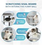 Made4Pets Cat Tree, Carpet Cat Tower Grey for Indoors Cats, Cute Wood Kitty Condo with Scratching Post and Pad, 29" Multi-Level Modern Activity Climbing Furniture for Small and Medium Cats