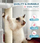 Made4Pets Cat Tree, Carpet Cat Tower Grey for Indoors Cats, Cute Wood Kitty Condo with Scratching Post and Pad, 29" Multi-Level Modern Activity Climbing Furniture for Small and Medium Cats