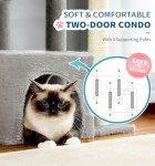 Made4Pets Cat Tree, Carpet Cat Tower Grey for Indoors Cats, Cute Wood Kitty Condo with Scratching Post and Pad, 29" Multi-Level Modern Activity Climbing Furniture for Small and Medium Cats